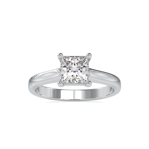 Bague en moissanite 2 carats, coupe ronde, bague en diamant, or blanc 14 carats, bijoux plaqués rhodium noir - Product Image 6