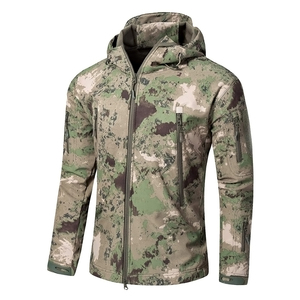 Summer Waterproof <b>Soft</b> <b>Shell</b> Camouflage Hunting <b>Jacket</b> for <b>Men</b> Linen/Cotton Oxford Fabric Breathable Windproof Outdoor Use Made - Product Image 2