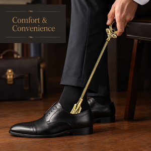 Cuchara para zapatos de latón vintage con mango largo, diseño decorativo de cabeza de caballo, de latón premium, elegante accesorio para calzado, uso diario - Product Image 3