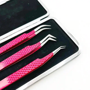 Pince à cils volume 90 degrés personnalisée avec étiquette privée, en fibre de beauté, avec pointe en fibre, en acier inoxydable japonais, antistatique et durable - Product Image 2