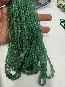 Perles ovales lisses en émeraude zambienne AAA, 5*7 mm, brins de 16 pouces pour la fabrication de bijoux à prix de gros - Product Image 1