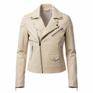 Blouson de moto en cuir tricoté pour filles, style motard authentique, écologique, vente en gros personnalisée, prix d'usine, OEM ODM - Product Image 1