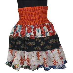 New Gypsy Indian Boho Style <b>Patchwork</b> Mini Rara Breathable Cotton Festival <b>Skirt</b> Summer Sexy Wear - Product Image 4
