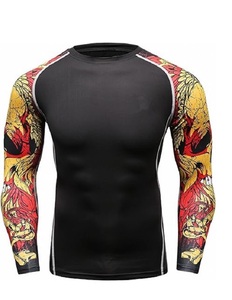 Custom Sublimated <b>Compression</b> Rash Guard - <b>Long</b> <b>Sleeve</b> BJJ Training Workout <b>Shirt</b> for Men - Product Image 1