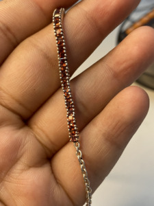 Gagli Rigli Gems <b>Red</b> Garnet Tennis Chain 925 Silver Women's Luxury <b>Bracelet</b> Fashion Hip Hop Jewelry for Anniversary Gift Party - Product Image 2