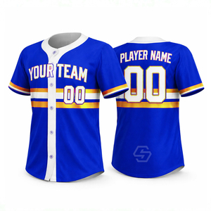 Nouveaux maillots de baseball personnalisés en gros, design de logo, polyester, uniforme d'équipe pour hommes, maillot de baseball sportif à séchage rapide - Product Image 4
