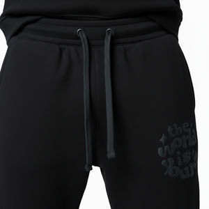 Pantalon de jogging pour homme personnalisé, coupe droite, taille élastique, style urbain, en polaire respirante, hiver, logo par transfert thermique, service OEM - Product Image 4