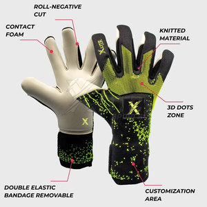 Gants de gardien de but de football en cuir de qualité supérieure, antidérapants, avec fermeture auto-agrippante, paume respirante pour une meilleure adhérence, unisexe - Product Image 3