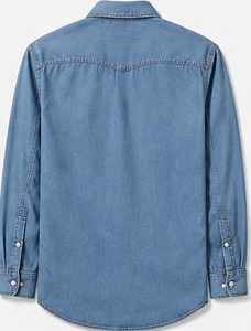 เสื้อเชิ้ตผ้าฝ้ายทวิลลำลองสำหรับผู้ชาย แขนยาว ปกคอพับ ใส่ได้ในฤดูใบไม้ร่วง - Product Image 4