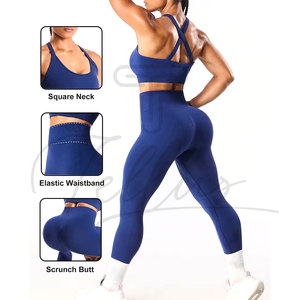 Conjunto de Yoga a Rayas de la Mejor Calidad para Mujer, Cintura Alta Elástica, 2 Piezas, Secado Rápido, Spandex/Nylon, Ropa Deportiva - Product Image 6