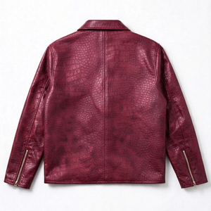 Blouson Bomber d'Hiver Décontracté en Cuir Véritable pour Homme, Col Montant, Logo Frontal, Imperméable, Respirant, Qualité Supérieure – Vente en Gros - Product Image 2