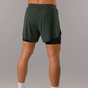 Pantalones Cortos Deportivos 2 en 1 para Correr y Gimnasio, Transpirables, de Secado Rápido, con Cordón Ajustable en la Cintura, Diseño Sólido, Compresión, Personalizables, Oferta de Verano - Product Image 3