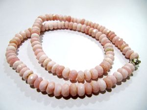 Natural Pink <b>Opal</b> Rondelle Faceted 6-7mm Color Beaded <b>Necklace</b> Magnetic Clasp - Product Image 6