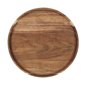 Bandeja redonda de madera de mango hecha a mano de primera calidad con acabado natural, plato decorativo duradero para cocina y comedor, estilo rústico elegante. - Product Image 6
