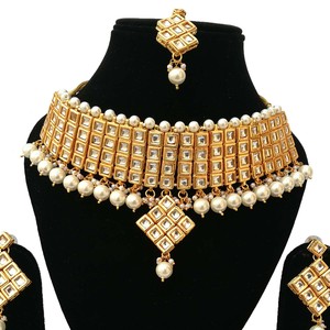 Women's Trendy Alloy Party Wear Engagement Anniversary Wedding Choker Earrings Set Copper 18K Gold Plated Zircon Jewelry - Product Image 2