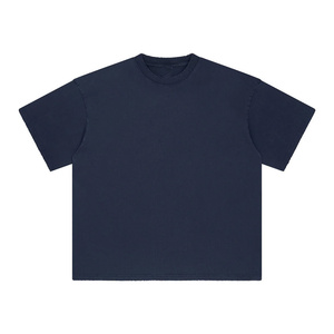 Camiseta de Manga Corta para Hombre, Cuello Redondo, Color Azul Marino, 100% Algodón, Corte Regular, Estilo Casual, Color Sólido, Tejido de Punto Jersey - Product Image 1