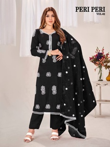 ชุดสูท salwar พร้อมงานปักกางเกงดีไซน์สวยแฟชั่นดีไซน์หรูหราผู้จัดจำหน่ายอินเดีย - Product Image 3