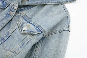 Chaquetas Vaqueras Cortas de Manga Larga de Alta Calidad con Capucha, Chaquetas Vaqueras de Moda Urbana para Mujer, Alta Calidad - Product Image 4