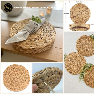 Set de table tressé en jacinthe d'eau style ferme 10 mm, antidérapant, résistant à la chaleur, écologique, couleur personnalisable, fait main, durable - Product Image 4