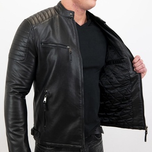 Veste de moto en cuir pour homme, style course automobile, vente en gros, vestes de moto tendance pour homme - Product Image 1