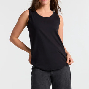 Custom Sublimation Sports <b>Tank</b> <b>Top</b> Lightweight Men's <b>Black</b> Sleeveless <b>Tank</b> <b>Top</b> O-Neck Solid Cotton Casual Knitted Vest - Product Image 2
