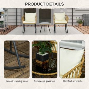 Set Bistrot con Dondolo da Esterno per Patio o Giardino, Arredamento da Giardino per Uso in Cortile - Product Image 4