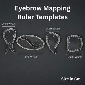 Juego de Reglas Transparentes de Acrílico para Mapeo de Cejas, Plantillas Transparentes para Mapeo de Cejas con Herramienta de Marcado para Microblading - Product Image 4