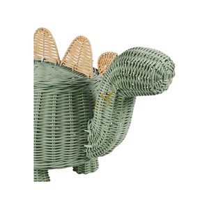 Cesta de Almacenamiento de Mimbre con Forma de Dinosaurio, Organizador Hecho a Mano de Ratán Natural para Habitación Infantil, Guardería y Hogar - Product Image 6