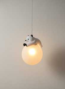 Modern Cartoon Bear LED Touch Control <b>White</b> Iron Pendant Light & <b>Hanging</b> Bedside Lamp for Children's Bedroom Indoor Decor - Product Image 4