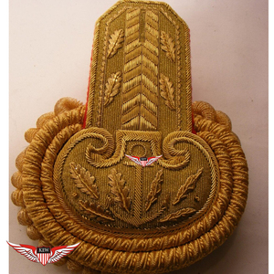 KEW Gold Luxurious Eco-Friendly <b>Braided</b> Vintage Elegant Ceremonial Garment <b>Accessories</b> Epaulettes Bullion Wire Mylar Thread - Product Image 1