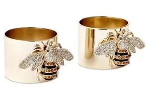 Gold Bee Design Iced Out Unisex Luxury Sterling <b>Silver</b> Hip Hop Diamond Insect Style Fashion <b>Statement</b> <b>Ring</b> - Product Image 1
