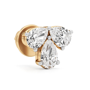 Classic Diamond <b>Stud</b> <b>Earrings</b> Pear Cut Flower Design Women's Wedding Jewelry - Product Image 2
