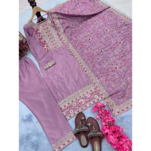 Ensemble de vêtements de fête pour femmes de créateur haut bas Dupatta pour un look élégant - Product Image 5