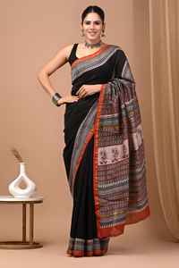 Sari de Seda Chanderi Tejido a Mano, Artesanía Premium - Product Image 2