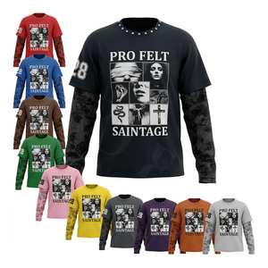 Camiseta de Verano para Hombre, 100% Denim de Alta Calidad, con Parches Personalizados con Logotipo y Nombre de Marca, Cuello Redondo, Cómoda, Transpirable, Estilo Hip Hop - Product Image 1