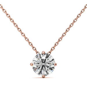 Pendentif tendance en or 18k/22k/24k avec diamant de laboratoire taille ronde, bijou pendentif solitaire en diamant de laboratoire pour femme - Product Image 4