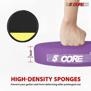 Tabouret de guitare pliable robuste 5Core, chaise rembourrée de 3,15 pouces avec repose-pieds intégré et support pour la pratique musicale - Product Image 6