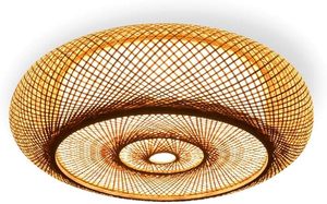 Lámpara de Techo de Bambú y Ratán al por Mayor, Lámpara Colgante Redonda Tejida a Mano, Pantalla de Iluminación LED para Comedor y Dormitorio, Decoración OEM ODM - Product Image 4