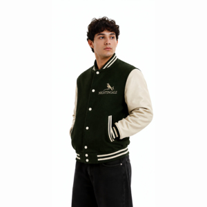 Custom Baseball <b>Jacket</b> Wool Body <b>Leather</b> Sleeve Chenille Letterman <b>Jacket</b> Embroidered Team Wholesale Varsity Letterman <b>Jacket</b> - Product Image 4