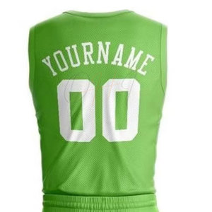 Maillot de basket personnalisé OEM imprimé par sublimation, col en V, manches courtes, séchage rapide, respirant, polyester écologique, sports d'équipe - Product Image 6
