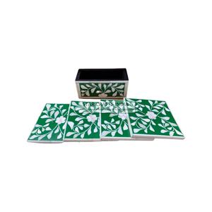 Incrustaciones de hueso con diseño de verificación de forma rectangular con posavasos personalizados pulidos de alta calidad suministros de cocina manteles individuales - Product Image 3