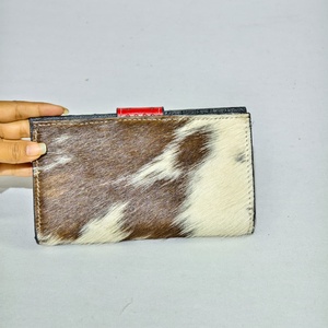 Handmade Genuine Leather Embossed Wallet Women Bohemian Animal Print Clutch Red Hasp Closure Short Style - Product Image 3