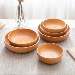 Rice Snacks Dining <b>Table</b> Serving Natural Wooden Bowl Set Handmade Solid Wood Bowls for Dining <b>Table</b> Serving Salad Soup - Product Image 4