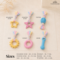 Jouets à mâcher dentaires en TPR pastel avec corde, 6 modèles