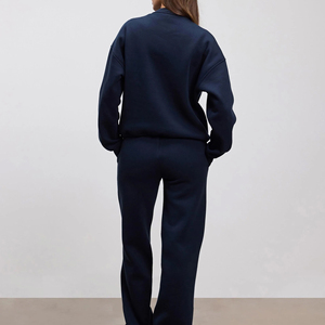 Sudadera personalizada de algodón de alto gramaje con cuello simulado, bordada, de forro polar suave, estilo cuello alto y cuello redondo, oversize, para mujer - Product Image 4