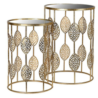 Nouvelle Arrivée : Support de Table Console Haut de Gamme en Métal Plaqué Or de Qualité Supérieure avec Plateau en Marbre Noir – Motif Tendance