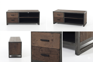 Table de chevet en bois massif Sindi avec porte coulissante à tambour, finition naturelle, style scandinave, mobilier haut de gamme pour chambre à coucher et hôtel - Product Image 3