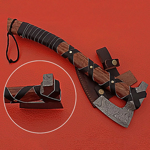 ขวานเหล็กดามัสกัสทรงสวย ใบมีดคมกริบ จับถนัดมือ แข็งแรงทนทาน มีจำหน่าย - Product Image 1
