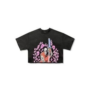 เสื้อยืดทรงบ็อกซ์คัทแบบเรียบสำหรับผู้ชาย สไตล์สตรีทแวร์ ตัดเย็บทรงโอเวอร์ไซส์ เนื้อผ้าคอตตอน 100% หนานุ่ม ทรงหลวมไหล่ตก ทรงบ็อกซ์ฟิต แบบครอป - Product Image 6