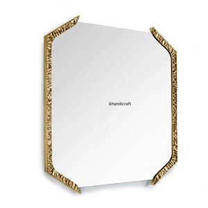 Miroir mural rectangulaire carré moderne fait à la main de haute qualité nouvelle vente chaude Texture dorée métal soleil buste décoratif encadré - Product Image 2